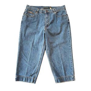 Eddie Bauer Womens Blue High Waist Cropped Jeans Size Petite 16